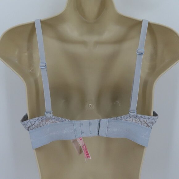 PINK Victorias Secret 34D Bra Wear Everywhere Super Push Up Gray Leopard Mesh - Picture 5 of 15